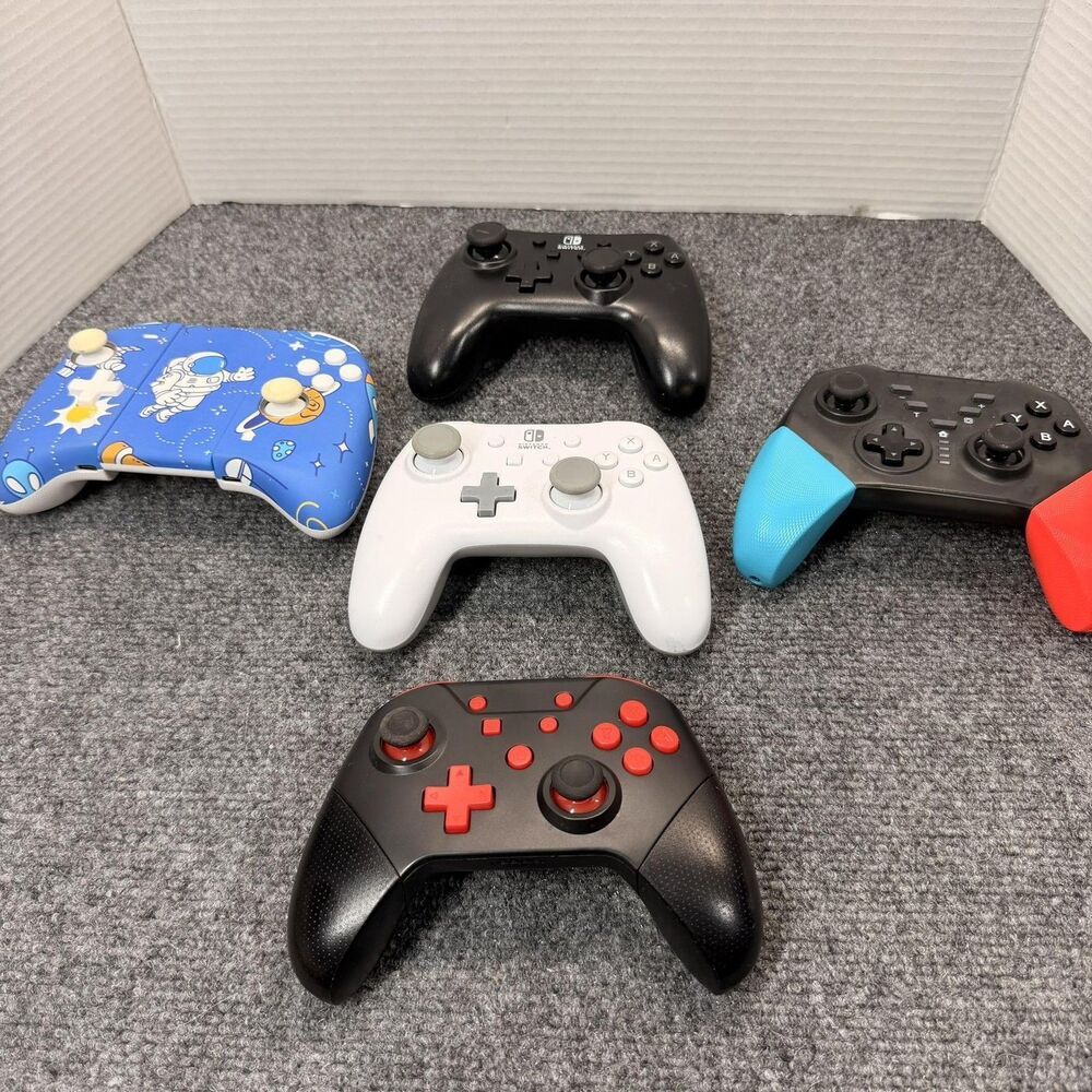 Nintendo Switch Controller Lot Of 5 Mixed Brand Gamepads Multicolor Tested